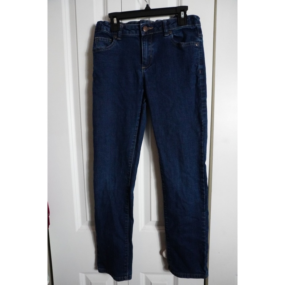 Wonder Nation Straight Leg Jeans 14 Dark Wash Denim Adjustable Waist